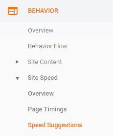 google analytics page speed suggestions