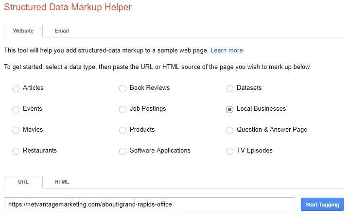 google markup helper