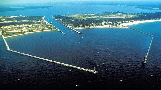 muskegon harbor aerial