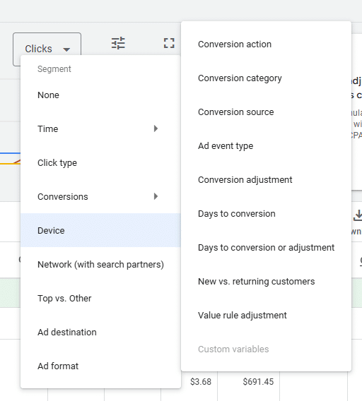 Google Ads Segment Conversions